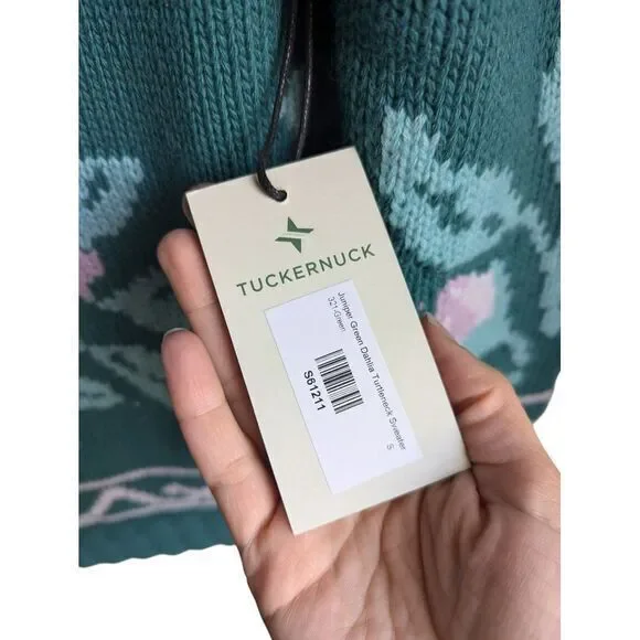 Tuckernuck Dahlia sweater size S cashmere blend floral turtleneck NEW - Picture 5 of 7